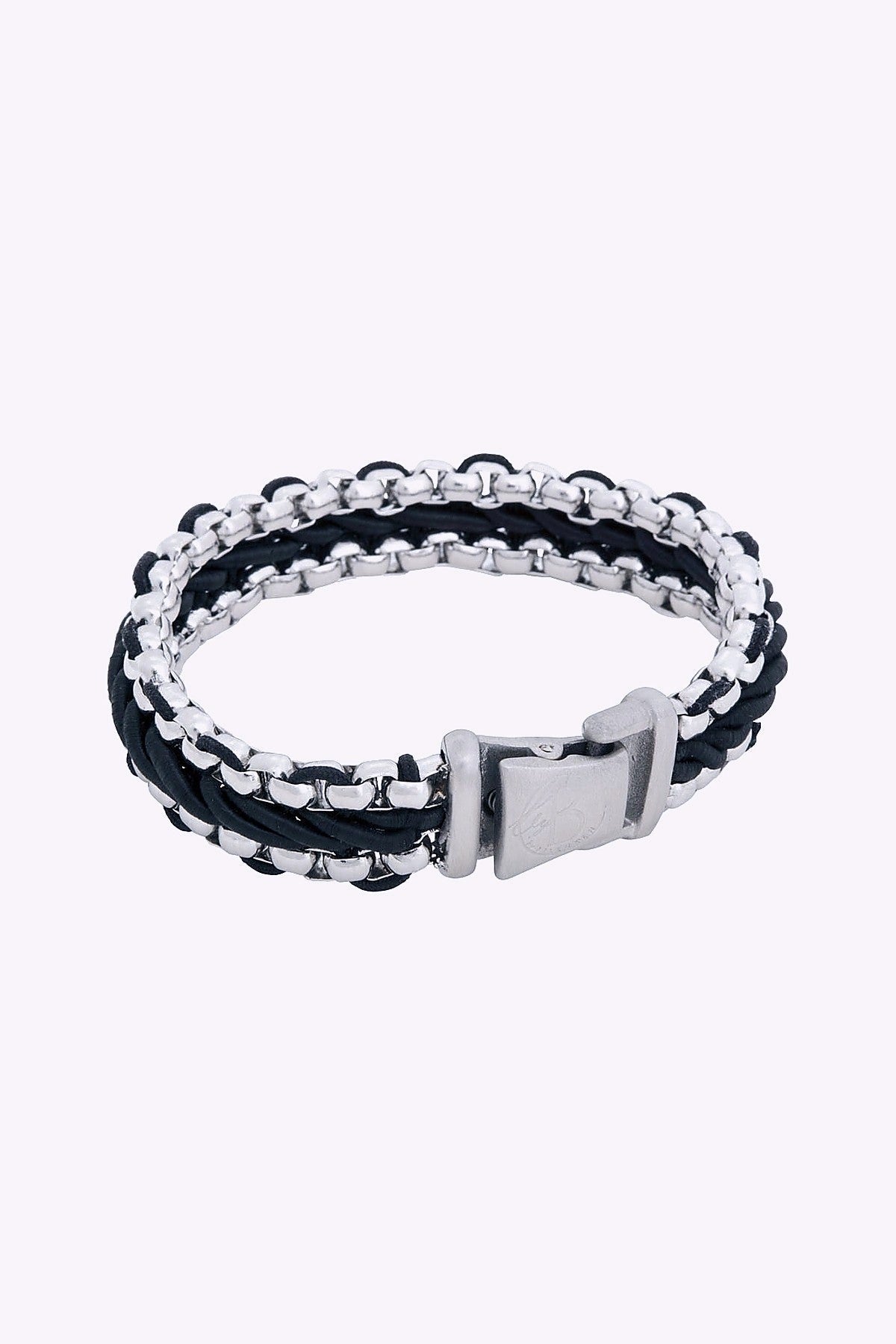 By Billgren Armband I Stal Och Flatat Rep