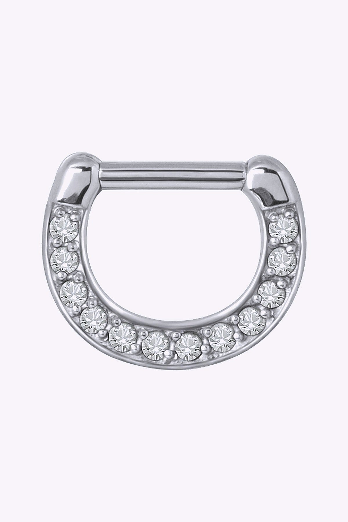 Clicker 1 2 6 Och 8 Mm Stal Med Vit Kristall