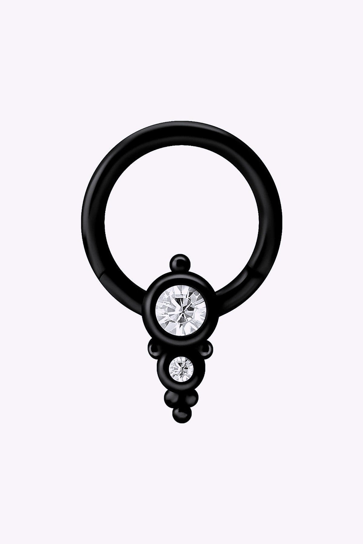 Clicker 1 2 Mm Oppningsbar Svart Pvd Stal Vita Kristaller