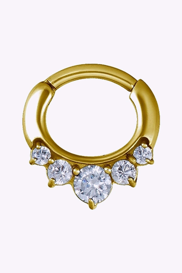 Clicker Curved 1 2 24K Guld Med Vita Kristaller