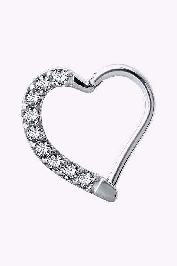 Clicker Hoger Hjartform Stal Vita Kristaller
