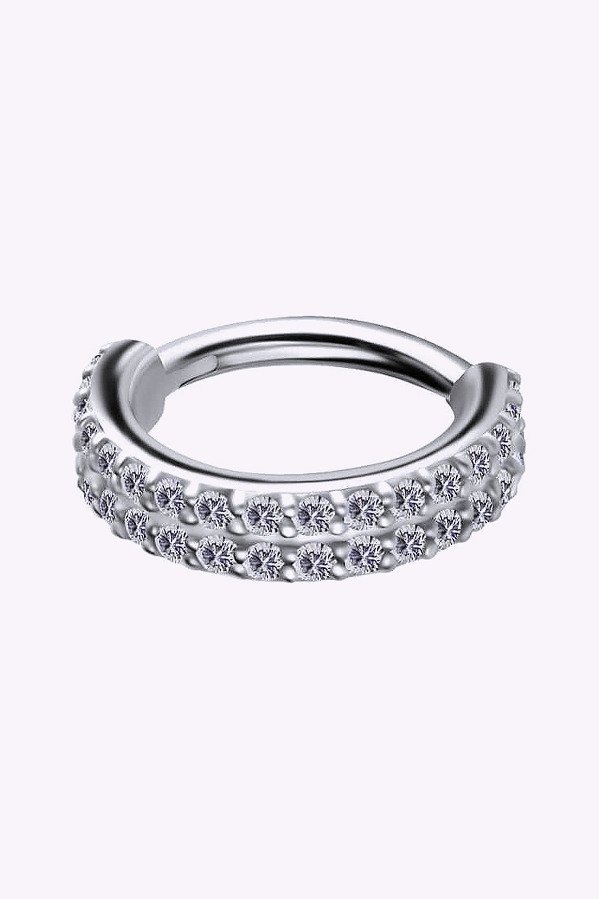 Clicker Ring Dubbelradig Vita Kristaller Kirurgstal