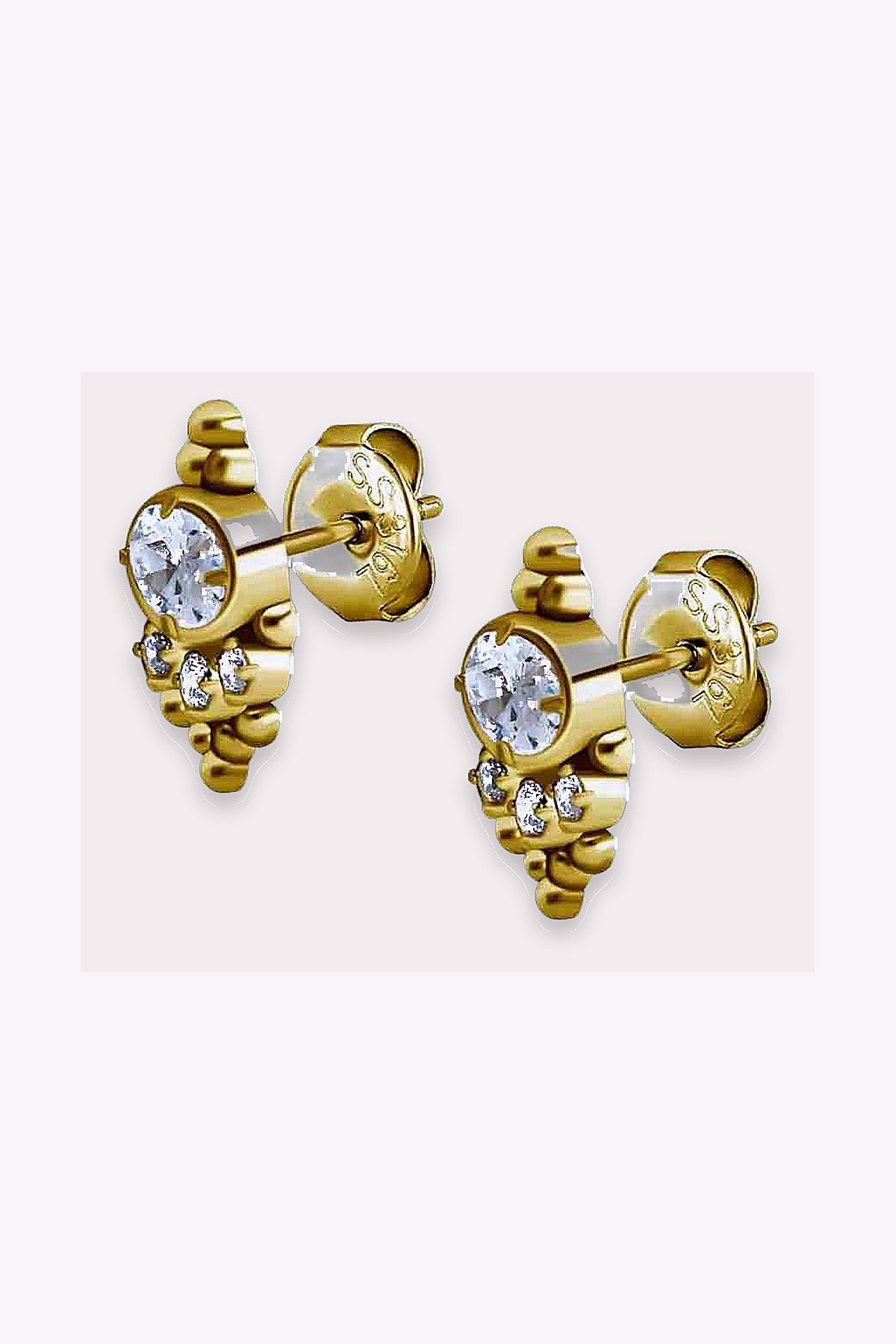 Guldplaterade Stal Studs Selma