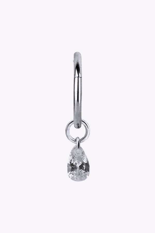 Hangsmycke Till Clicker Droppformad Kristall Charm Kirurgiskt Stal
