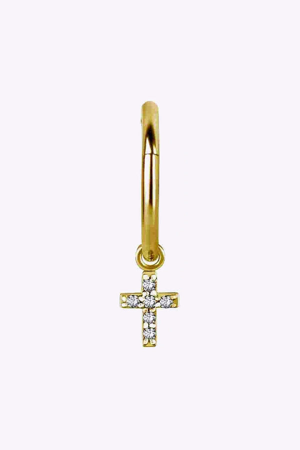 Hangsmycke Till Clicker Kors Med Kristaller 24K Pvd Guld