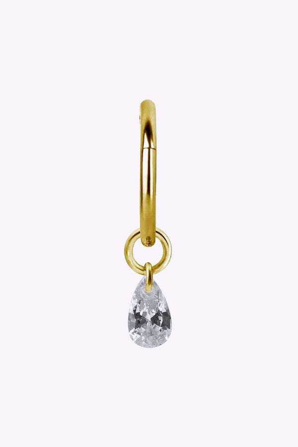 Hangsmycke Till Clicker Kristalldroppe Charm Guld Pvd
