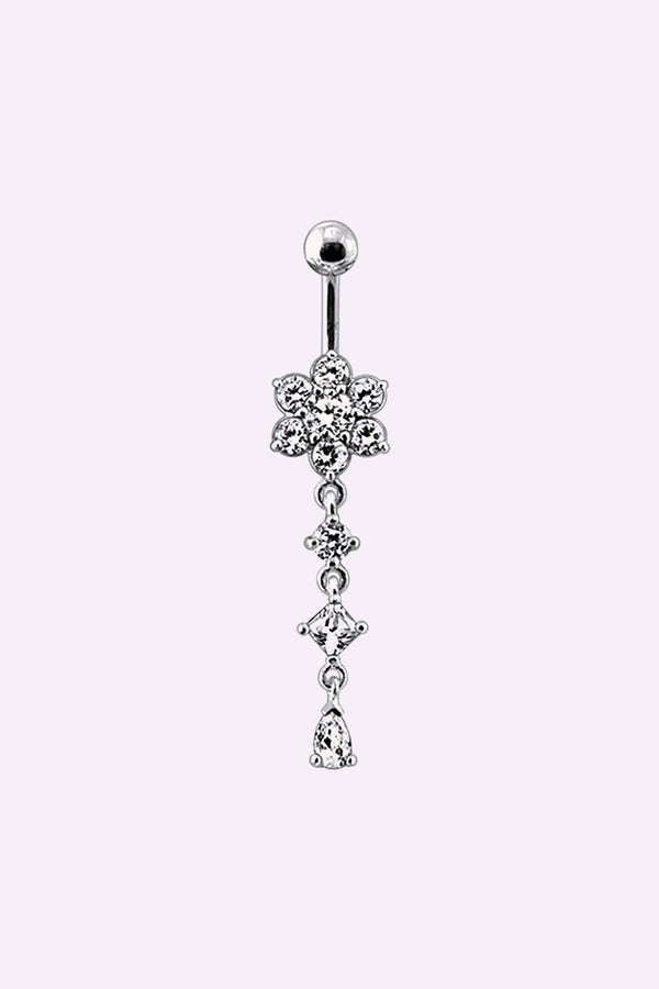 Navelpiercing Med Blomma Och Hange
