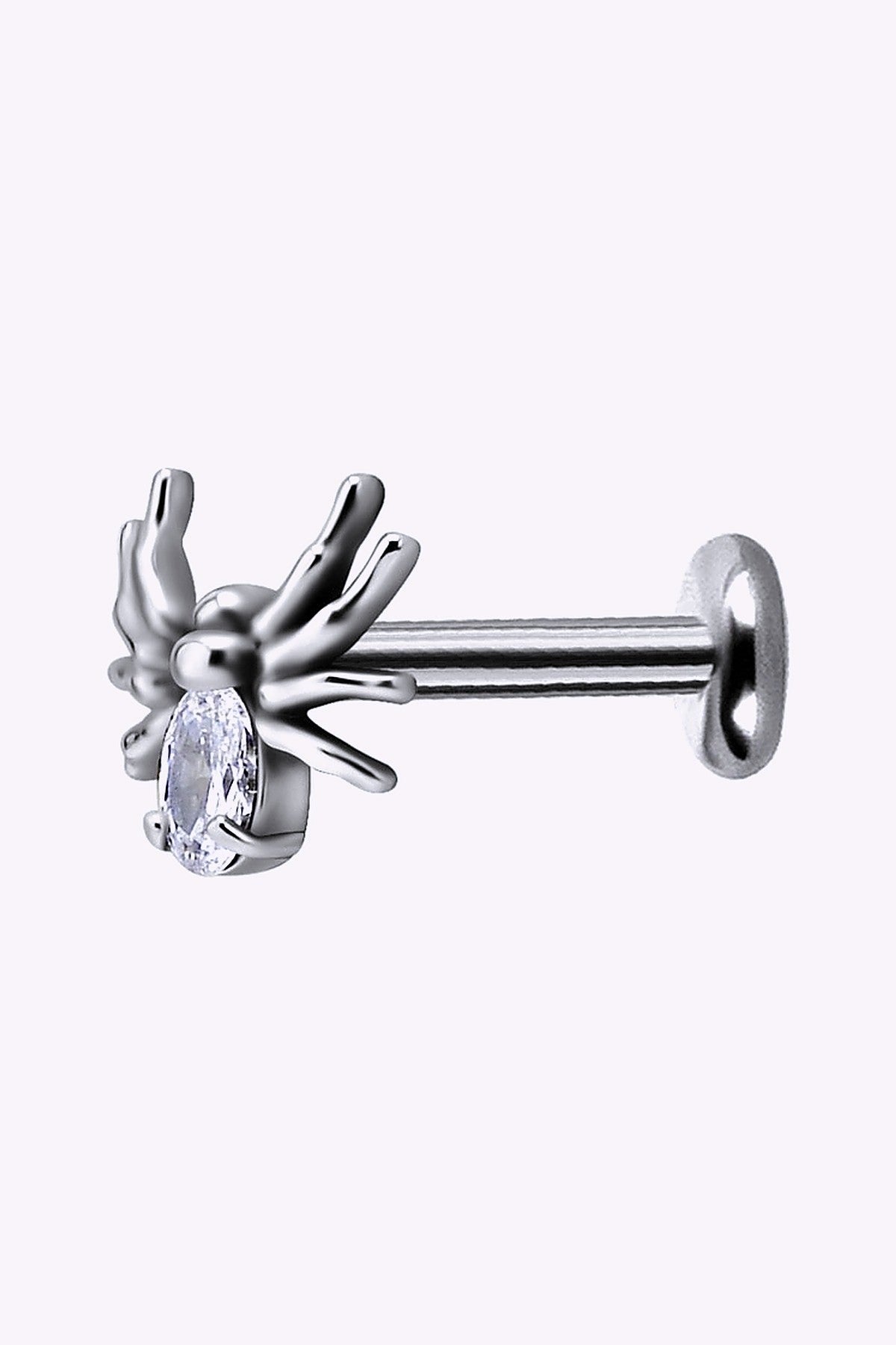 Labret Piercing Med Spindel Kristall