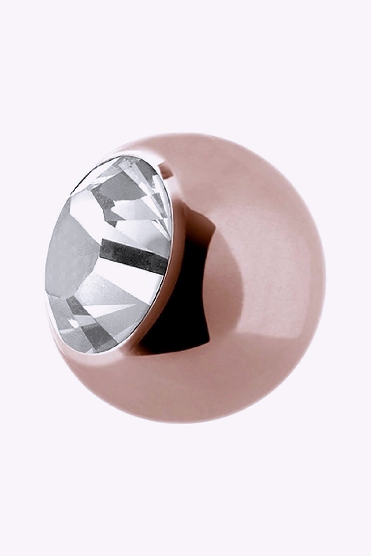 Liten Kristallkula 1 2 Mm Roseguld Vit Kristall