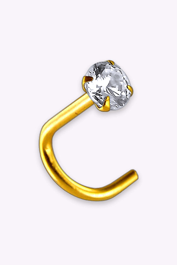 Nassmycke 0 8 Mm 18K Akta Guld Diamantfattad Kristall