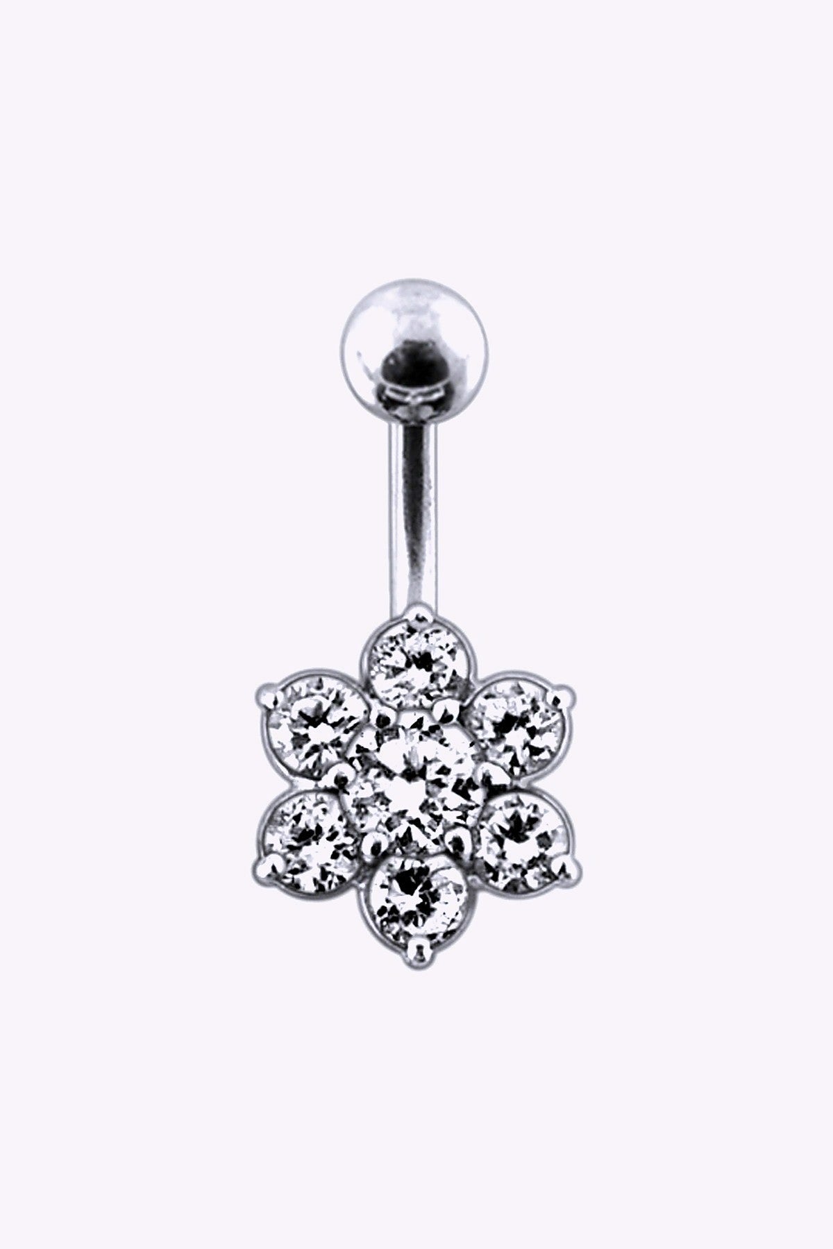 Navelpiercing 1 6 Mm Blomma Av Kristaller