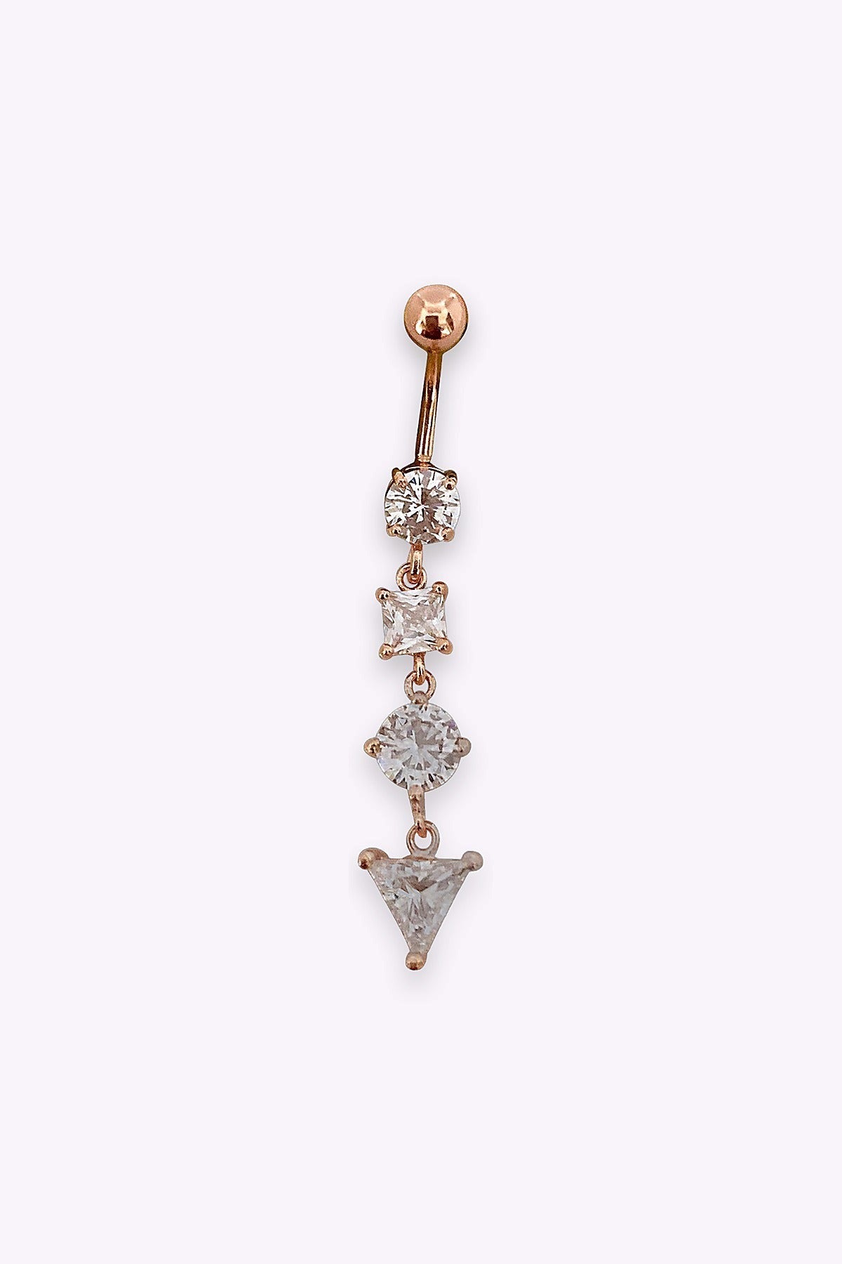 Navelpiercing 1 6 Mm Roseguld Med Kristaller 2
