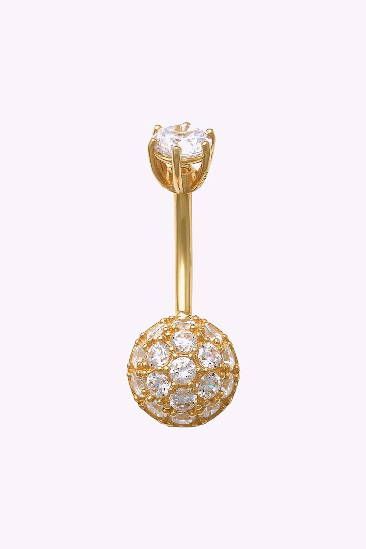 Navelpiercing 18K Akta Guld Med Kristaller