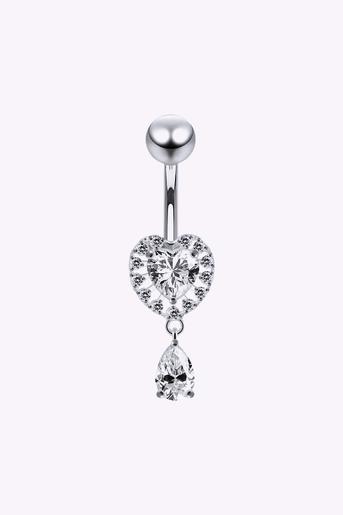 Navelpiercing Glittrigt Hjarta Med Hange
