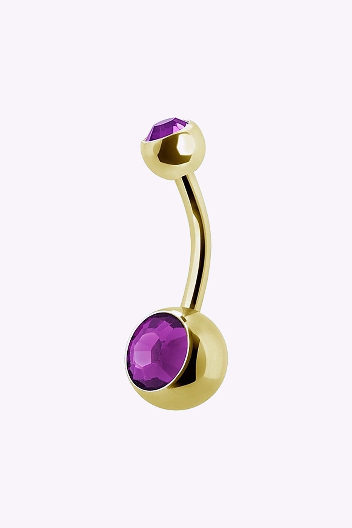 Navelpiercing Guld Dubbel Cerise Kristall
