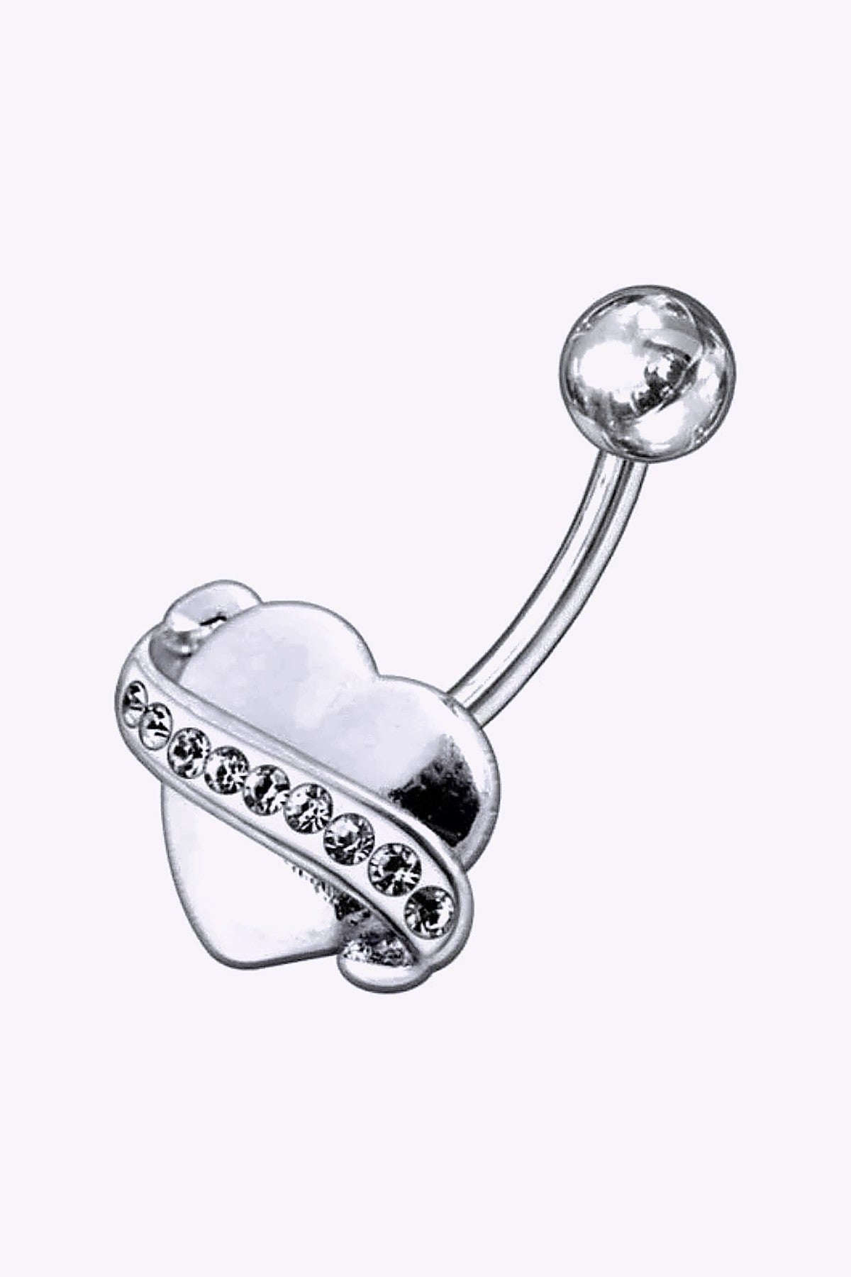Navelpiercing Hjarta Med Glittrigt Band