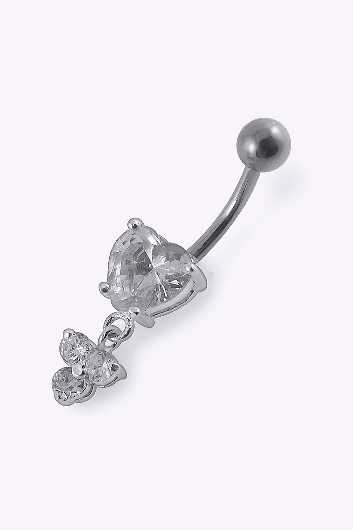 Navelpiercing Hjartformad Kristall Hangande Blomma