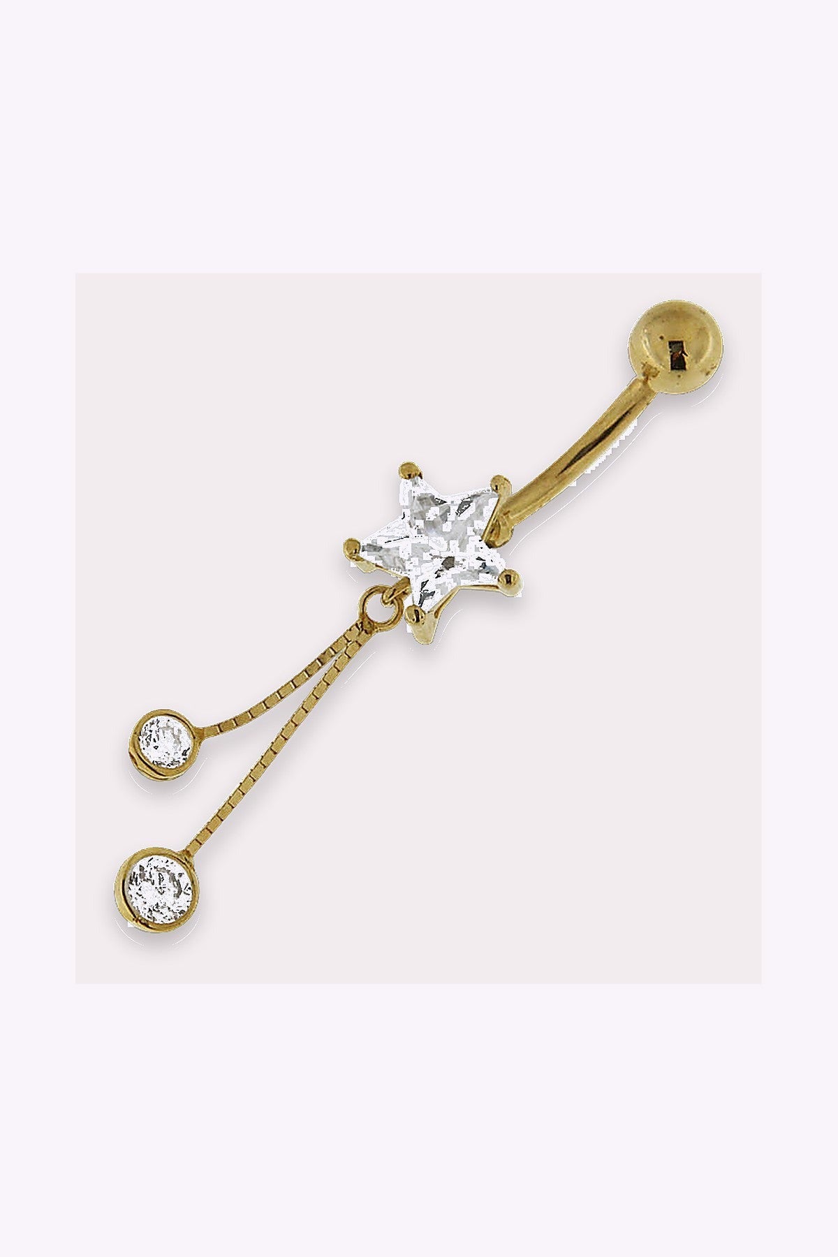 Navelpiercing I Akta Guld Stjarna 14K