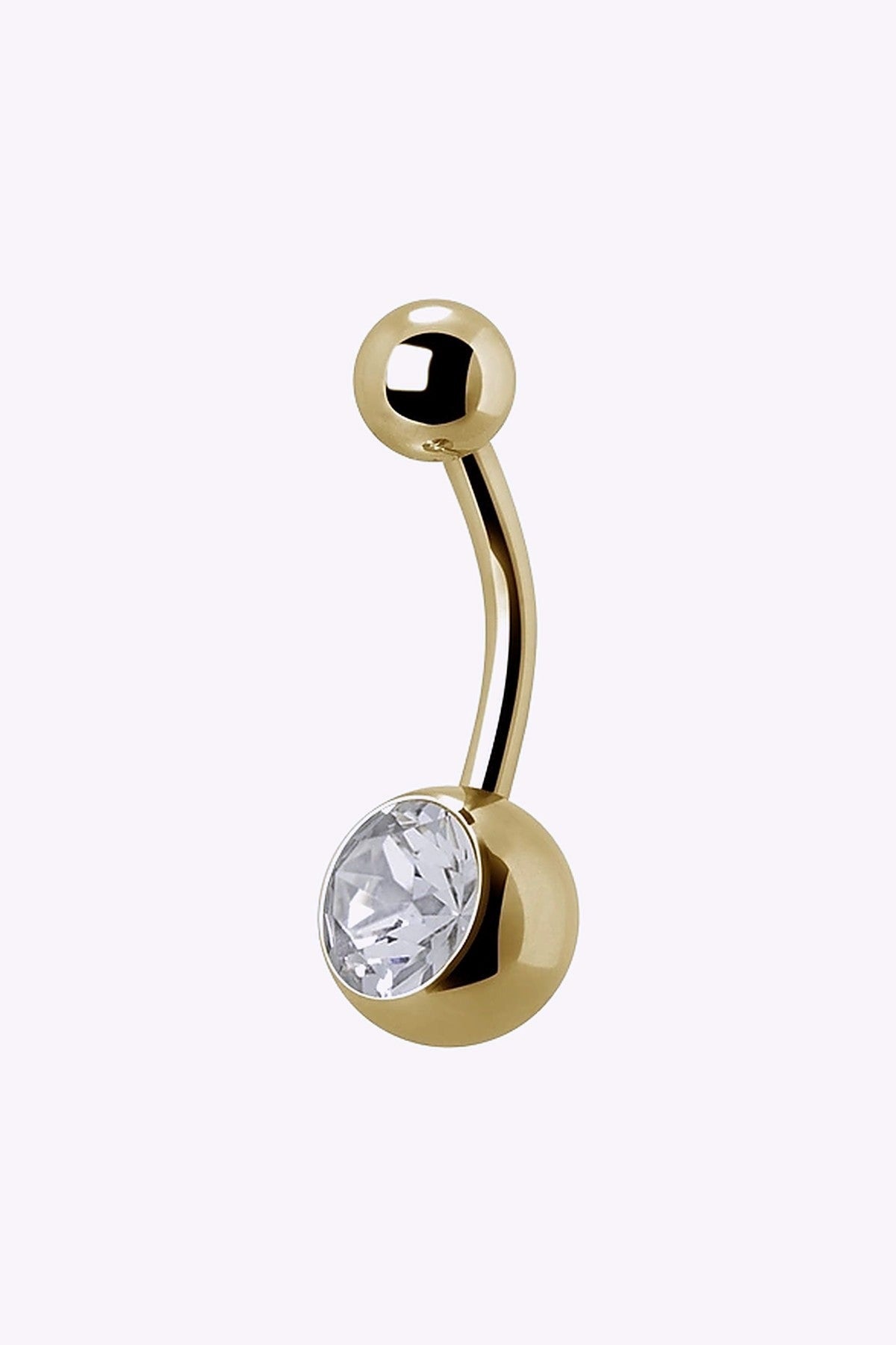 Navelpiercing Roseguld Enkel Rosa Kristall