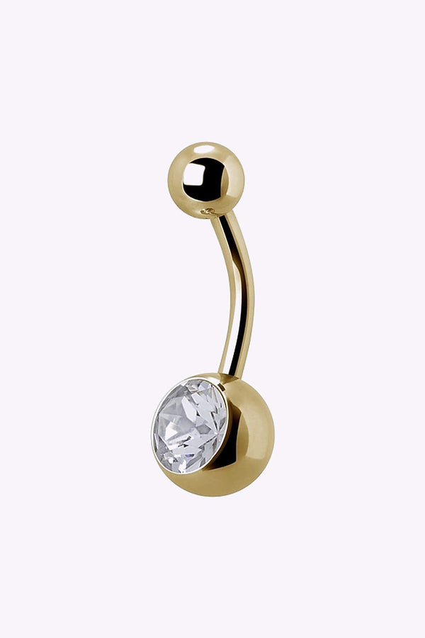 Navelpiercing Roseguld Enkel Rosa Kristall