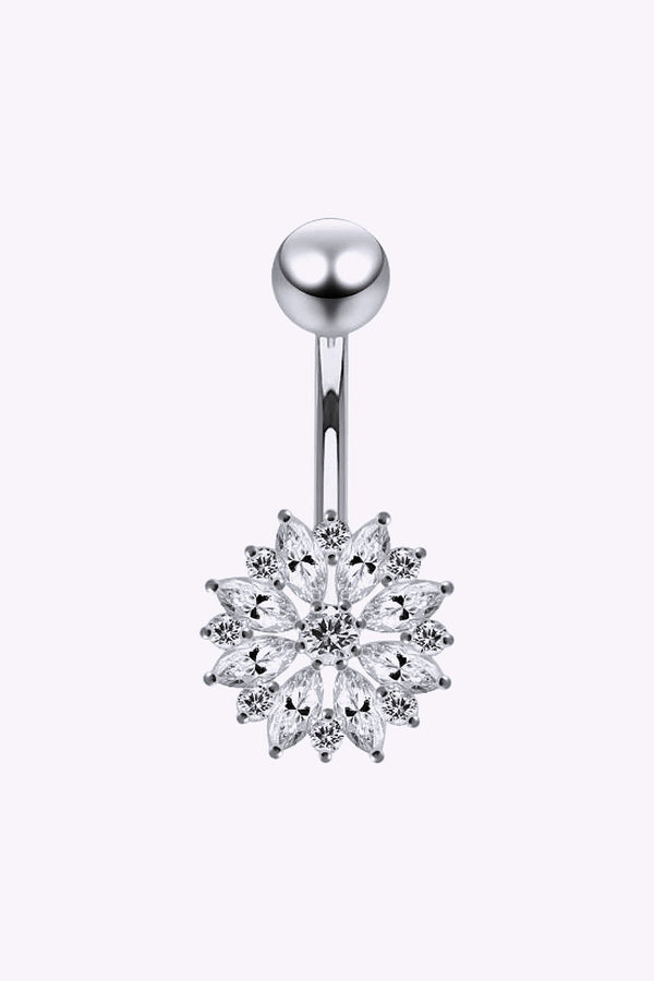 Navelpiercing Stor Glittrig Blomma