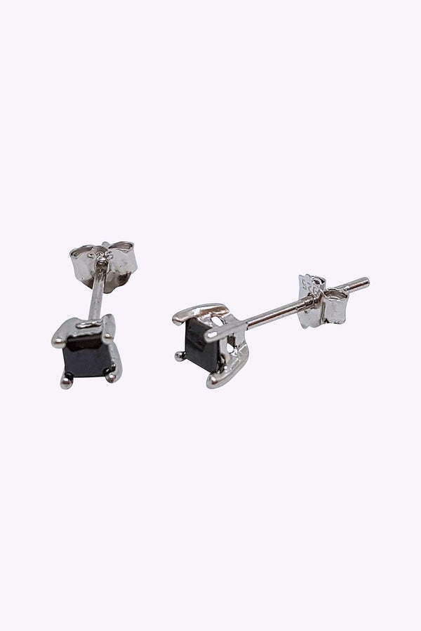 Orhange Akta Silver 3 Mm Kvadratisk Svart Kristall