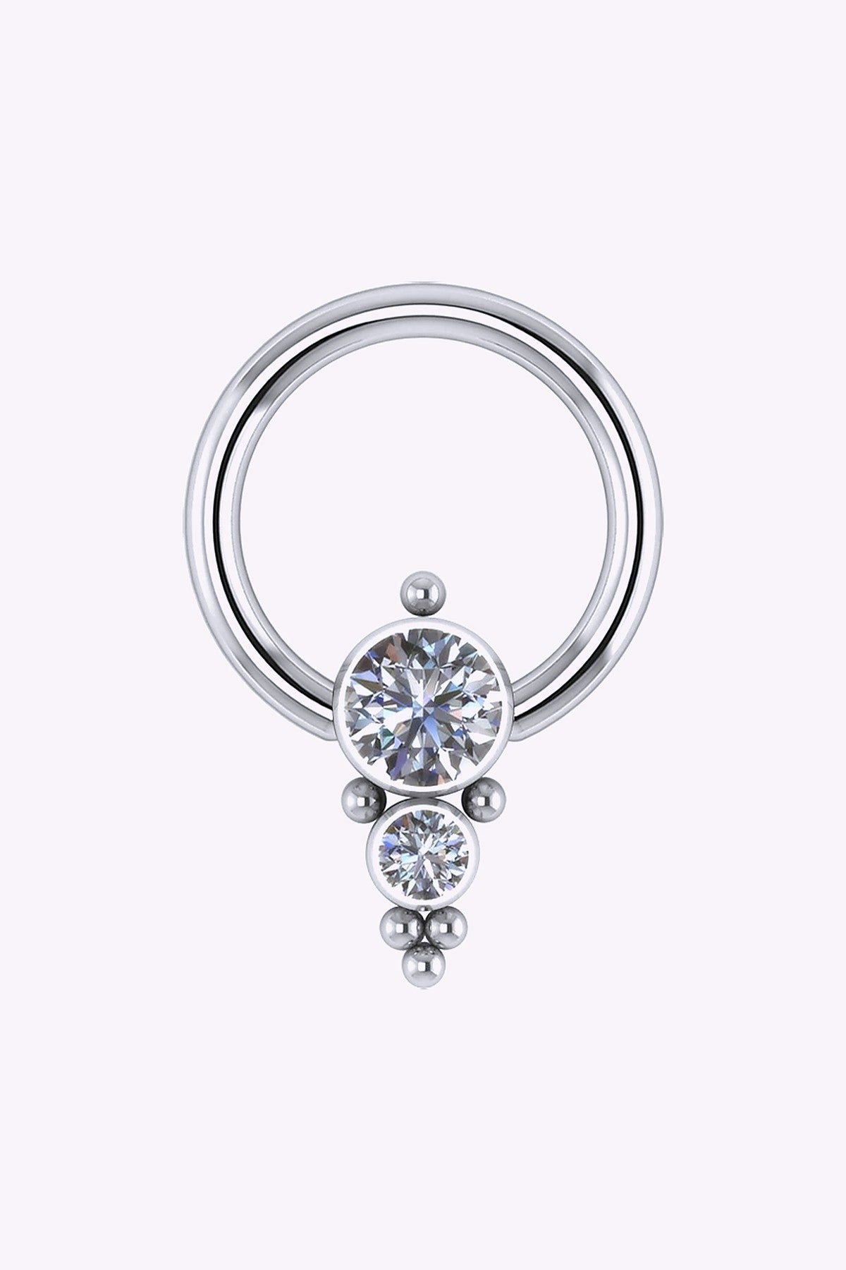 Piercingring Med Kristaller 1 2 Mm Titan 2