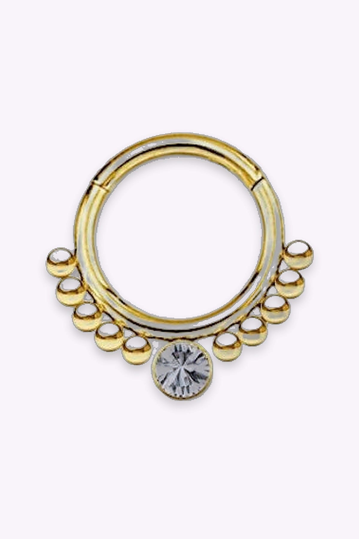 Septum Clicker Vit Kristall Guld Pvd