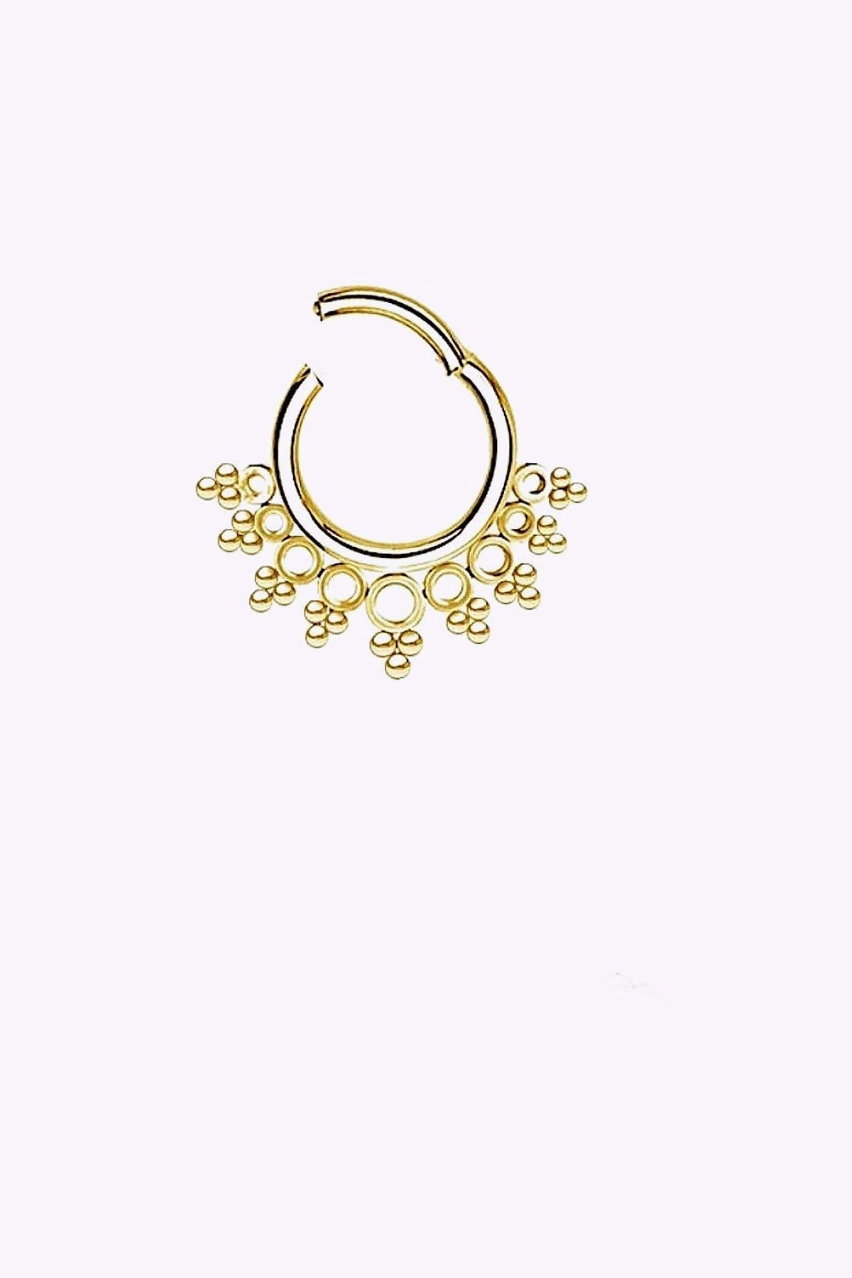 Septum Och Daith Clicker Vackert Monster Guld Pvd