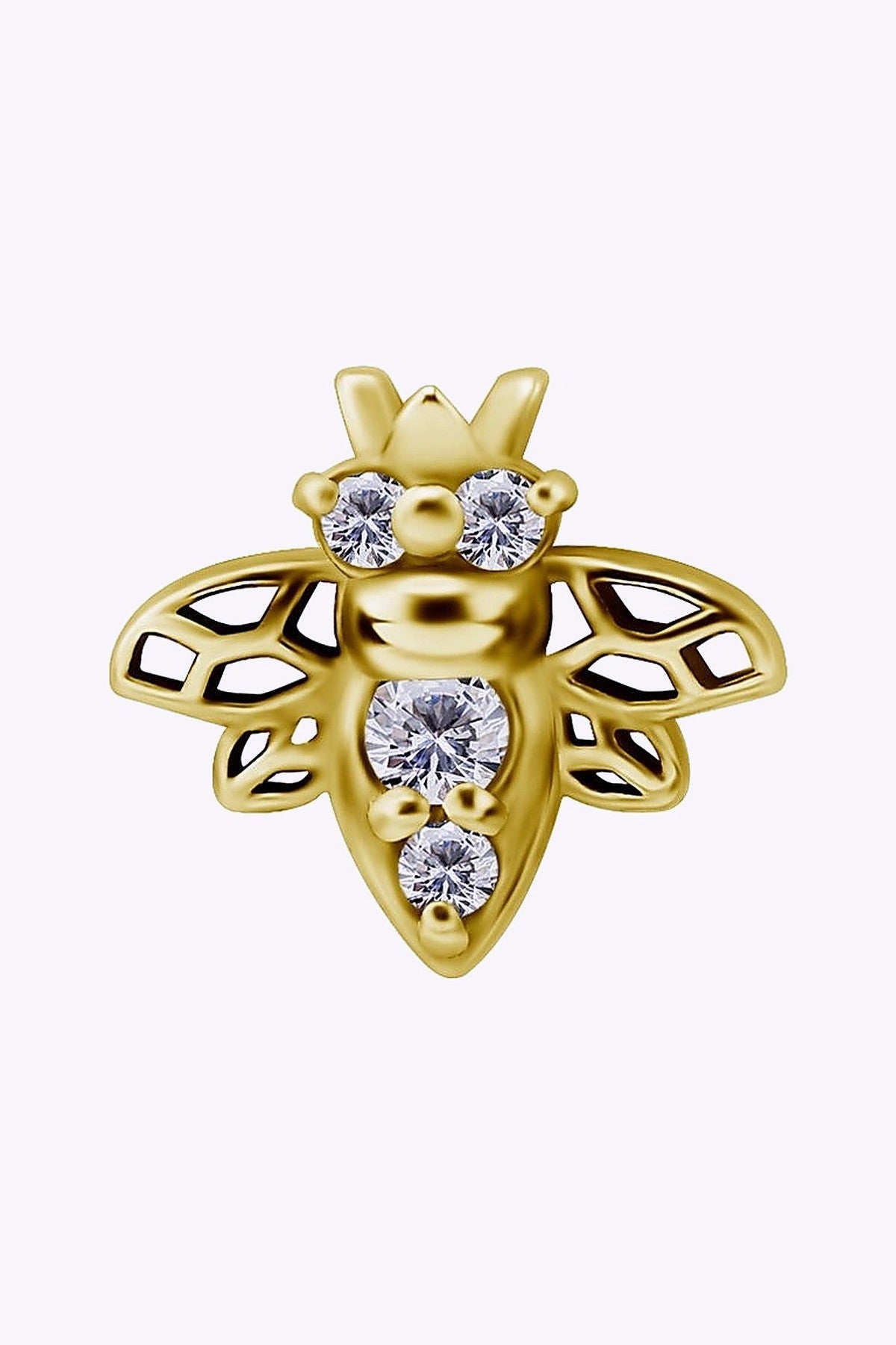 Topp Till Invandigt Gangad Labret Bi 24K Guld Pvd