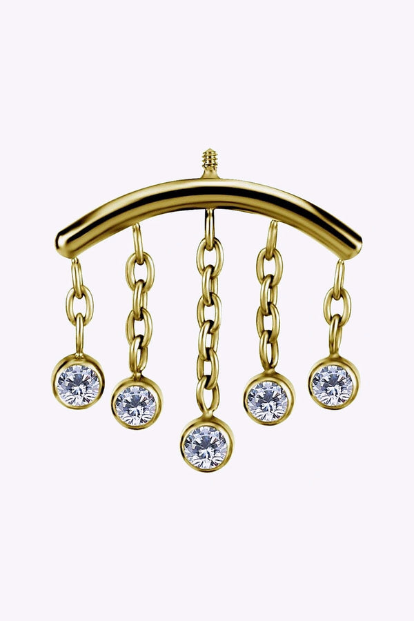 Topp Till Invandigt Gangad Labret Hidden Helix Titan Guld Pvd