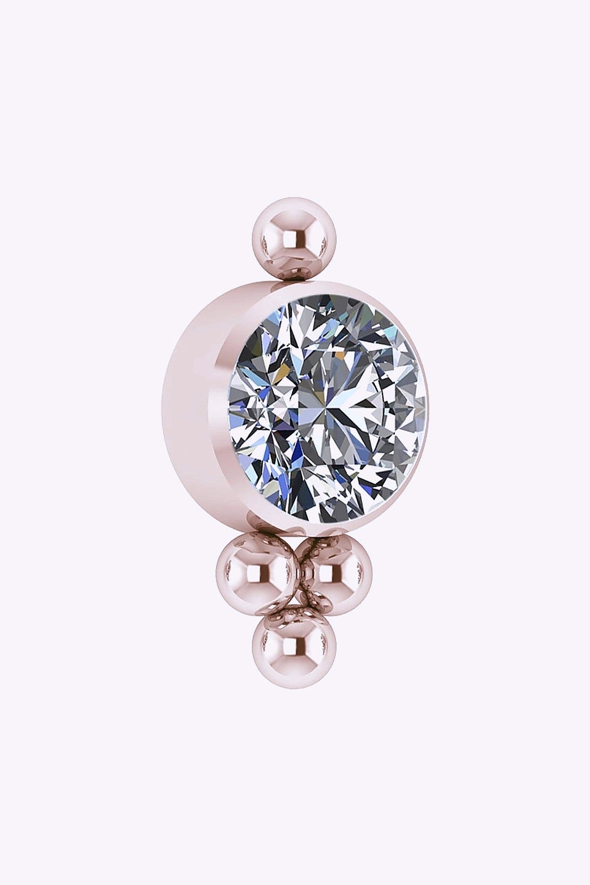 Topp Till Invandigt Gangad Labret Titan Roseguld Pvd