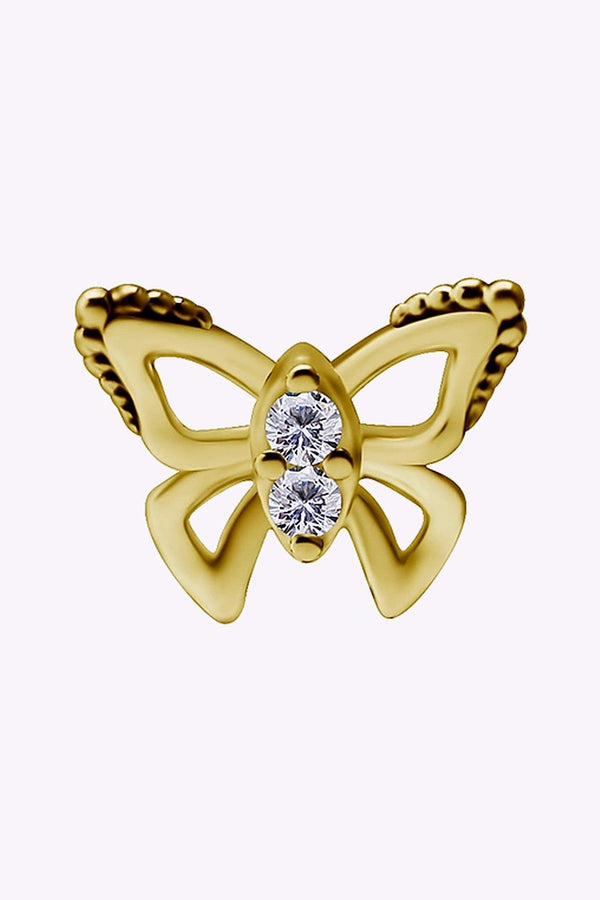 Topp Till Piercingstav 18K Akta Guld Fjaril