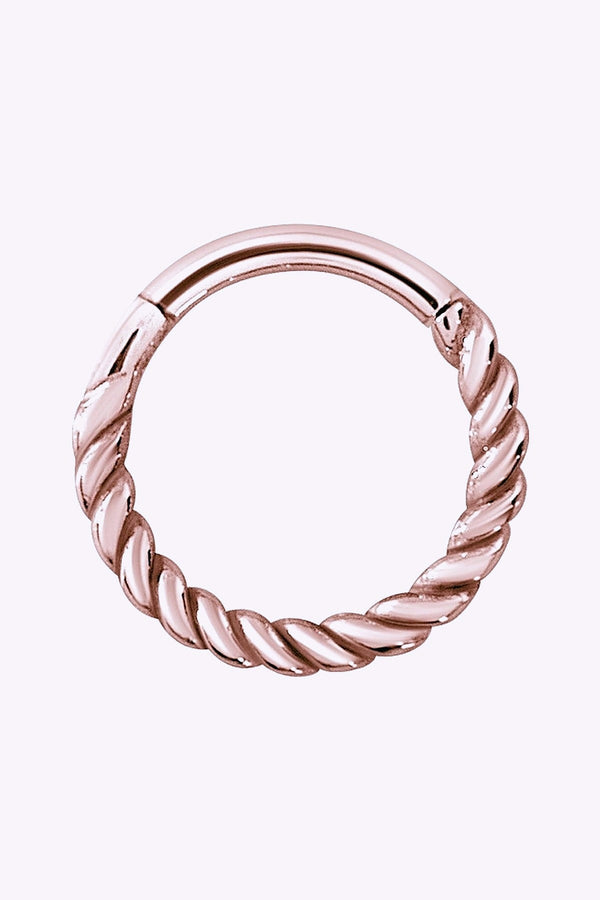 Vackert Twistad Clickerring Rosefargad Stal 1 2Mm
