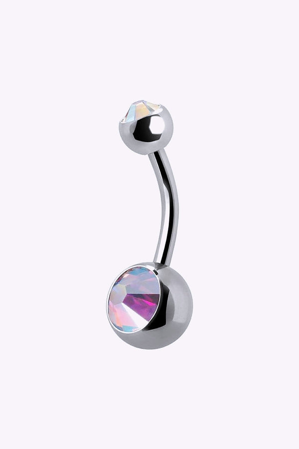 Baby Banana Barbell 4X6 Mm Dubbla Regnbagsskimrande Kristaller