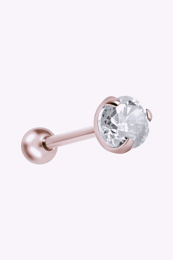 Barbell 1 2 Mm 6 Mm Roseguld Pvd 4 Mm Vit Kristall