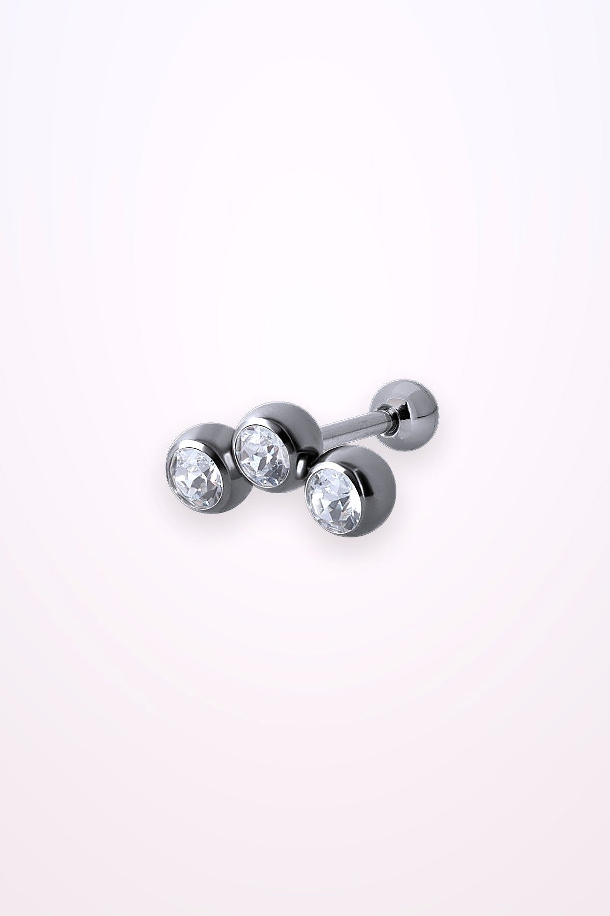 Barbell 3 St Vita Kristaller Guld