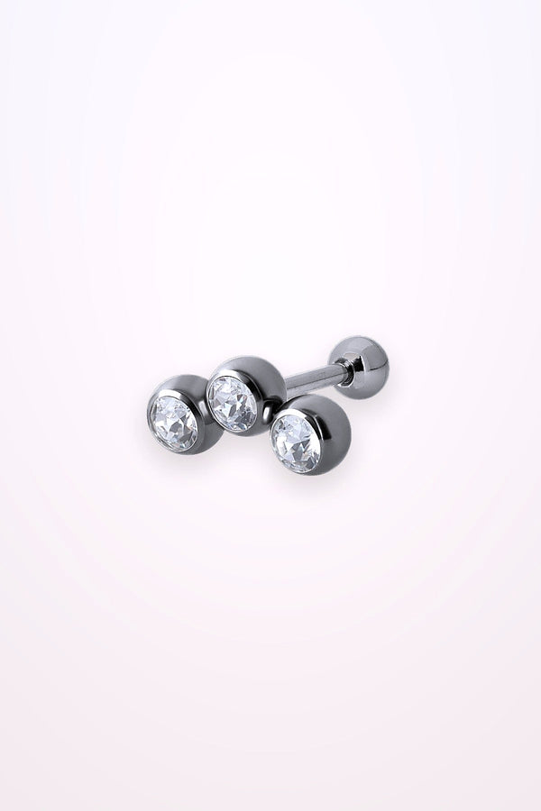 Barbell 3 St Vita Kristaller Guld