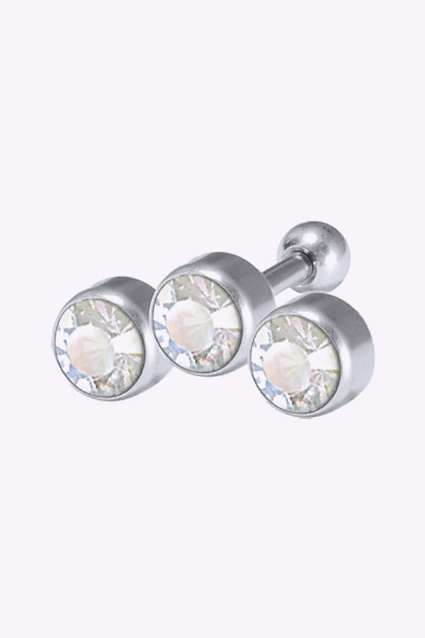 Barbell Rund Fattning 3 St Regnbagsskimrande Kristaller