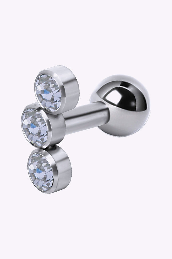 Barbell Rund Fattning 3 St Vita Kristaller Titan