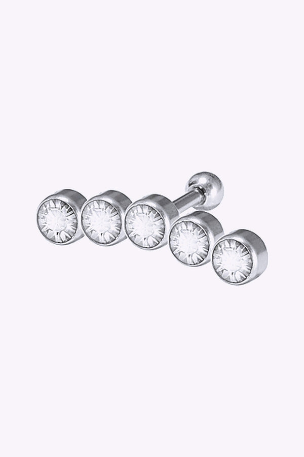 Barbell Rund Fattning 5 St Vita Kristaller