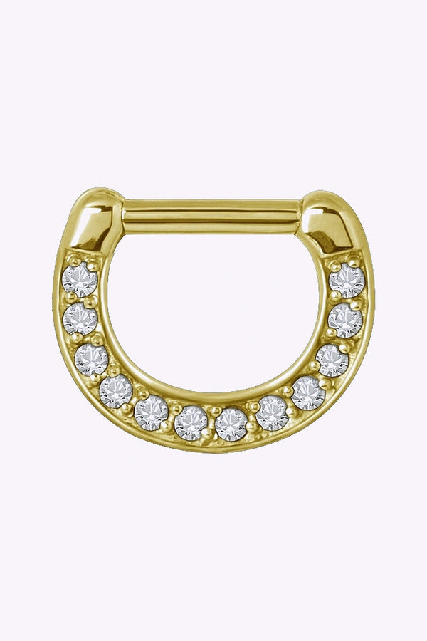 Clicker 1 2 6 Och 8 Mm Guld Med Vit Kristall