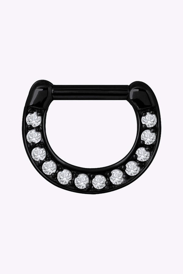 Clicker 1 2 6 Och 8 Mm Svart Med Vit Kristall