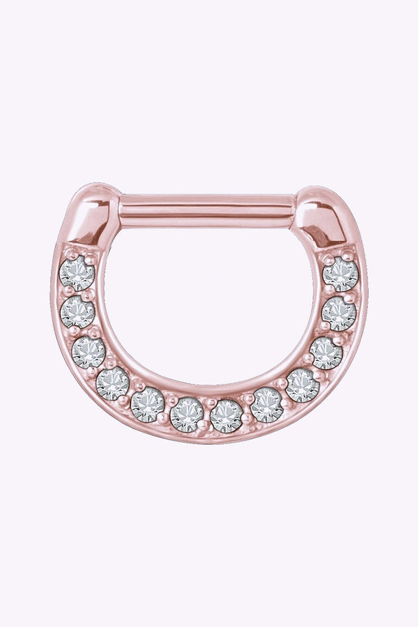 Clicker 1 2 8 Mm Roseguld Med Vit Kristall