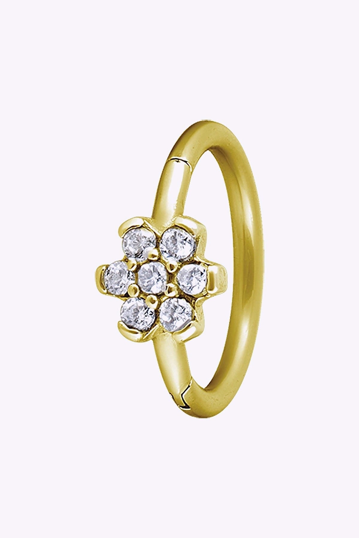 Clicker 1 2 Guld Blomma Vita Kristaller