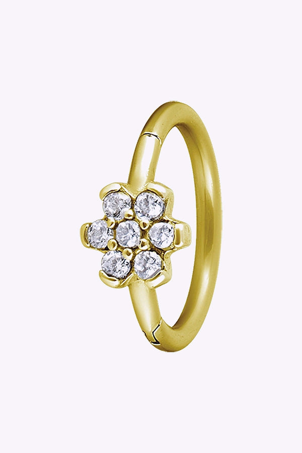 Clicker 1 2 Guld Blomma Vita Kristaller