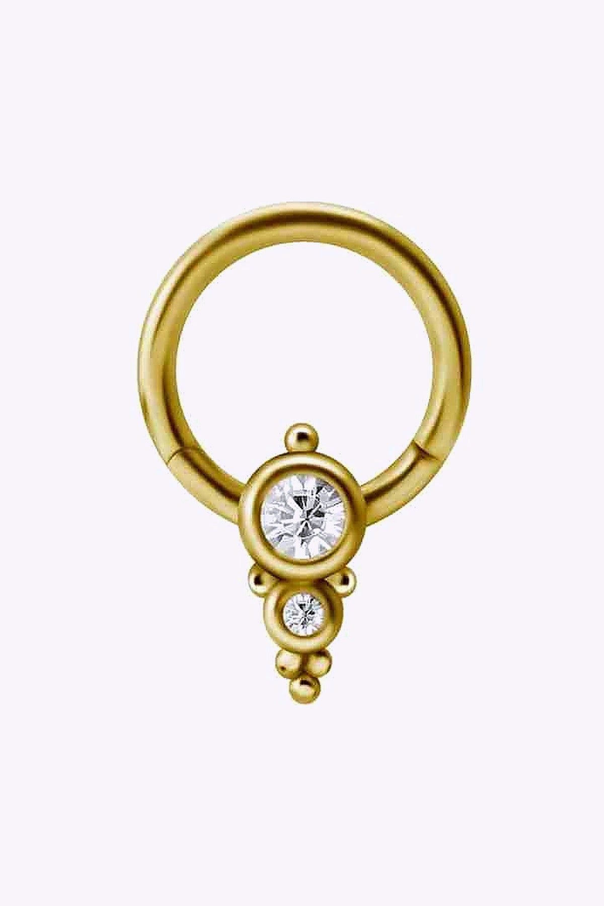 Clicker 1 2 Mm Oppningsbar 24K Guld Pvd Vita Kristaller