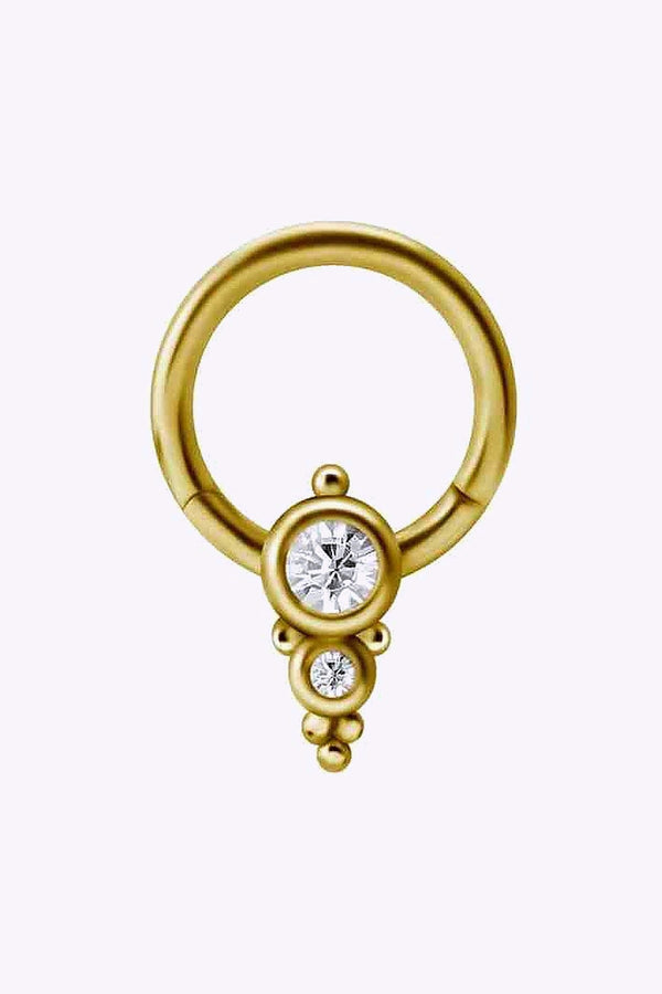 Clicker 1 2 Mm Oppningsbar 24K Guld Pvd Vita Kristaller