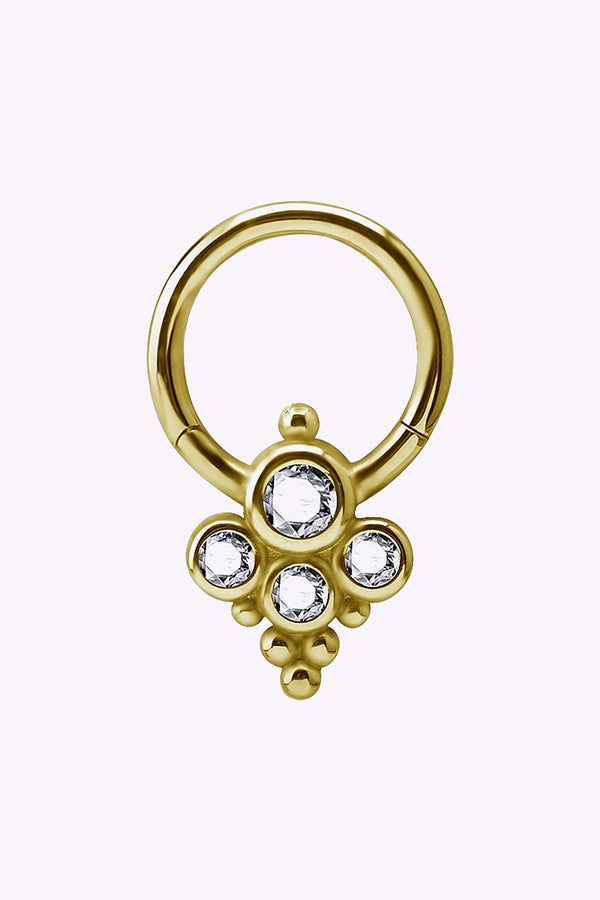 Clicker 1 2 Mm Oppningsbar Guld Vita Kristaller