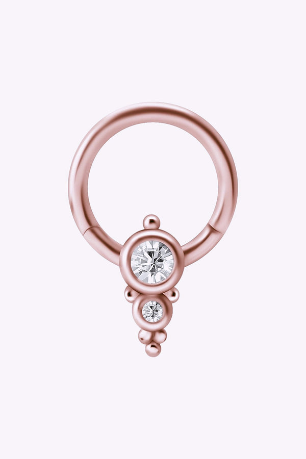 Clicker 1 2 Mm Oppningsbar Roseguld Pvd Vita Kristaller